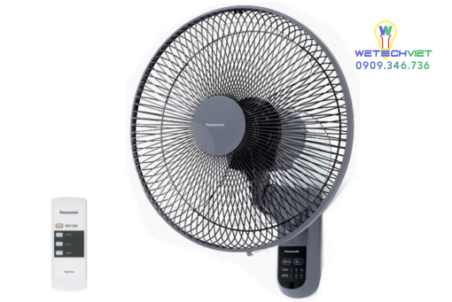 Quat Treo Tuong Mau Xam Co Remote Panasonic F409Mg