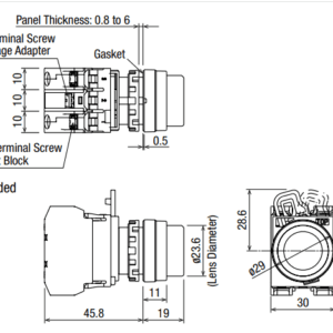 Nut Nhan Nha Phi 22 Co Den 220V Ac Dc Idec Yw1L M2E11Qm3R Mau Do 1No 1Nc 4