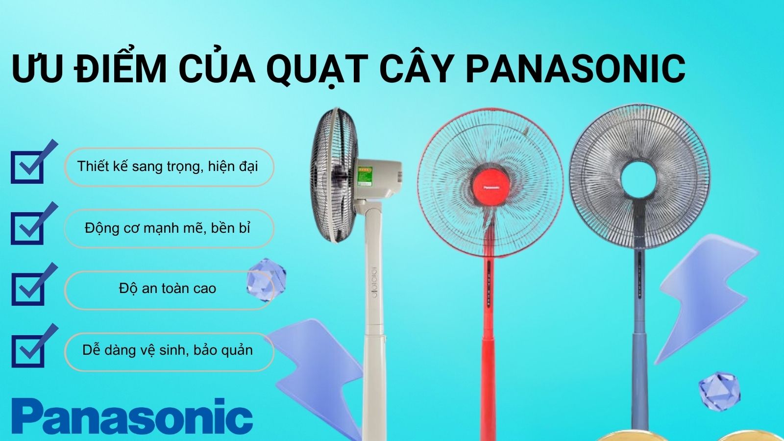 Ưu điểm của quạt cây Panasonic