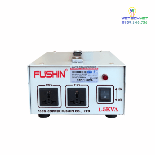 Biến Áp 1 Pha Tự Ngẫu 1.5Kva Fushin 110V/220V - Dây Đồng Bcu1P-1.5K11/22