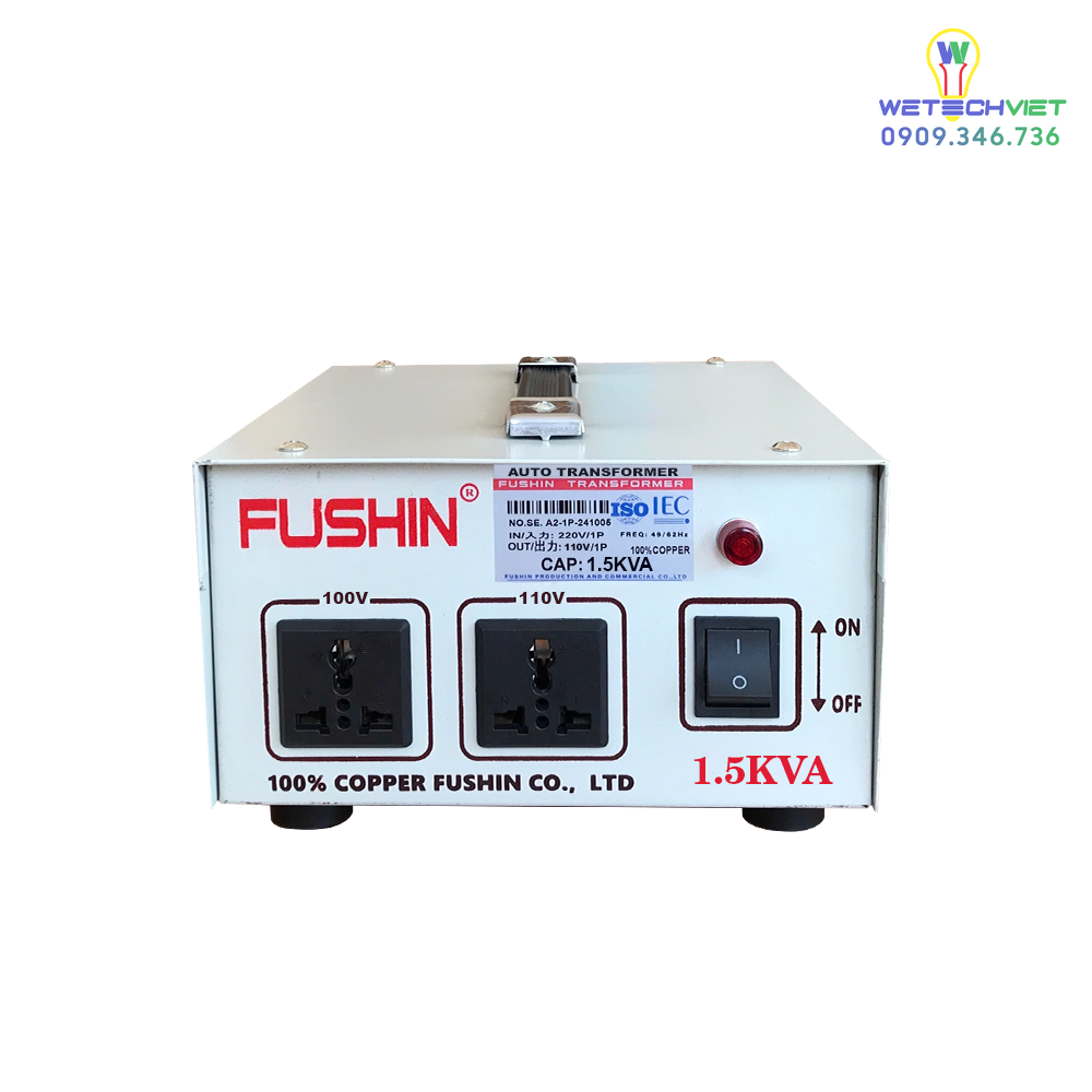 Biến Áp 1 Pha Tự Ngẫu 1.5Kva Fushin 110V/220V - Dây Đồng Bcu1P-1.5K11/22 6 Bcu1P-1.5K11/22