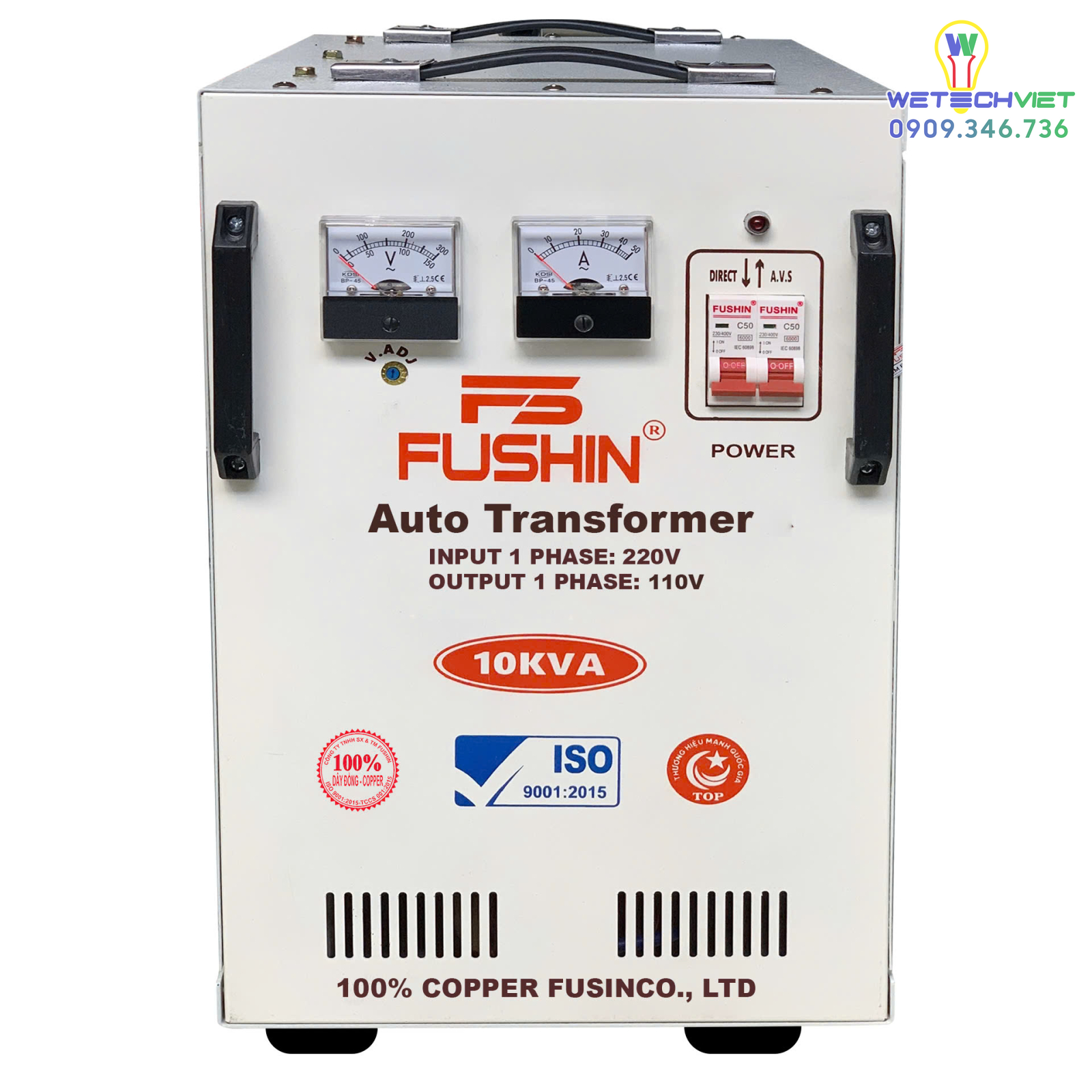 Biến Áp 1 Pha Tự Ngẫu 10Kva Fushin 110V/220V - Dây Đồng Bal1P-10K11/22 6 Bal1P-10K11/22