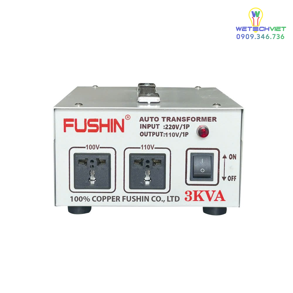 Biến Áp 1 Pha Tự Ngẫu 3Kva Fushin 110V/220V - Dây Đồng Bcu1P-3Kva11/22 6 Bcu1P-3Kva11/22