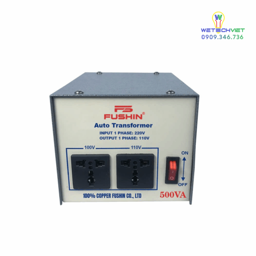 Biến Áp 1 Pha Tự Ngẫu 500Va Fushin 110V/220V - Dây Đồng Bcu1P-500Va11/22