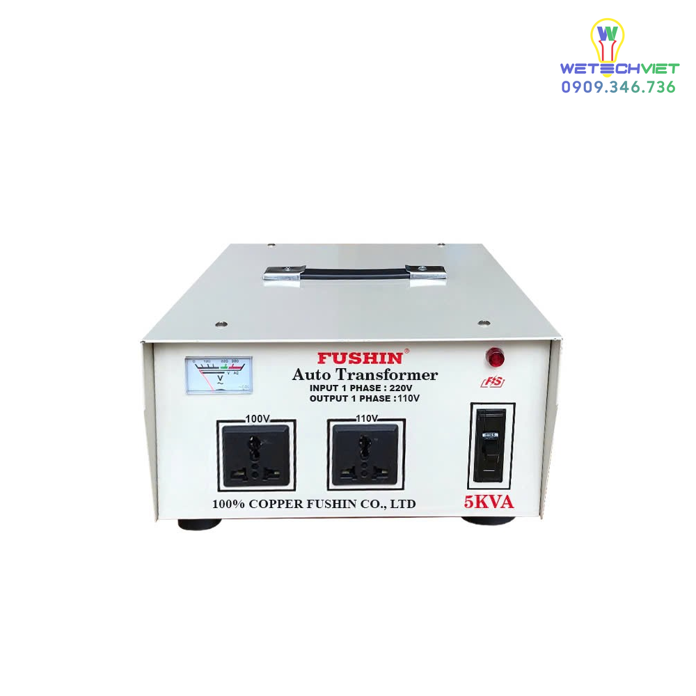 Biến Áp 1 Pha Tự Ngẫu 5Kva Fushin 110V/220V - Dây Đồng Bcu1P-5K11/22 6 Bcu1P-5K11/22