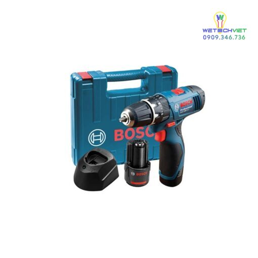 Máy Khoan Động Lực Dùng Pin Bosch Gsb 120-Li Gen Ii (1 Pin + Sạc 3 Chấu + Phụ Kiện)