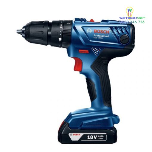 Máy Khoan Động Lực Dùng Pin Bosch Gsb 180-Li (Hộp Công Cụ + Set 41 Món Ac)