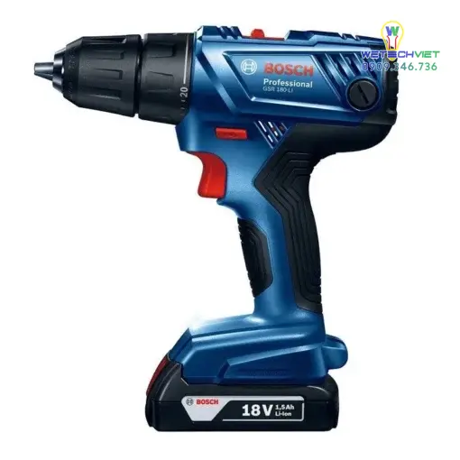Máy Khoan Vặn Vít Dùng Pin Bosch Gsr 180-Li (Kèm Phụ Kiện)
