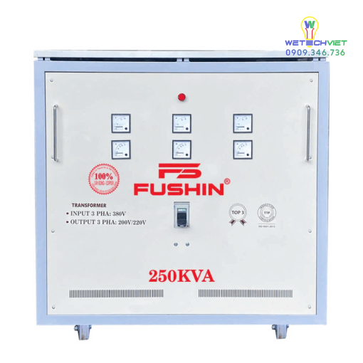 Biến Áp Tự Ngẫu 3 Pha 440V/220V 250Kva Fushin - Dây Đồng S.iicu3P-250K44/22