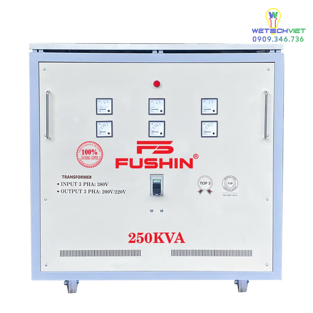 Biến Áp Tự Ngẫu 3 Pha 440V/220V 250Kva Fushin - Dây Đồng S.iicu3P-250K44/22 6 S.iicu3P-250K44/22