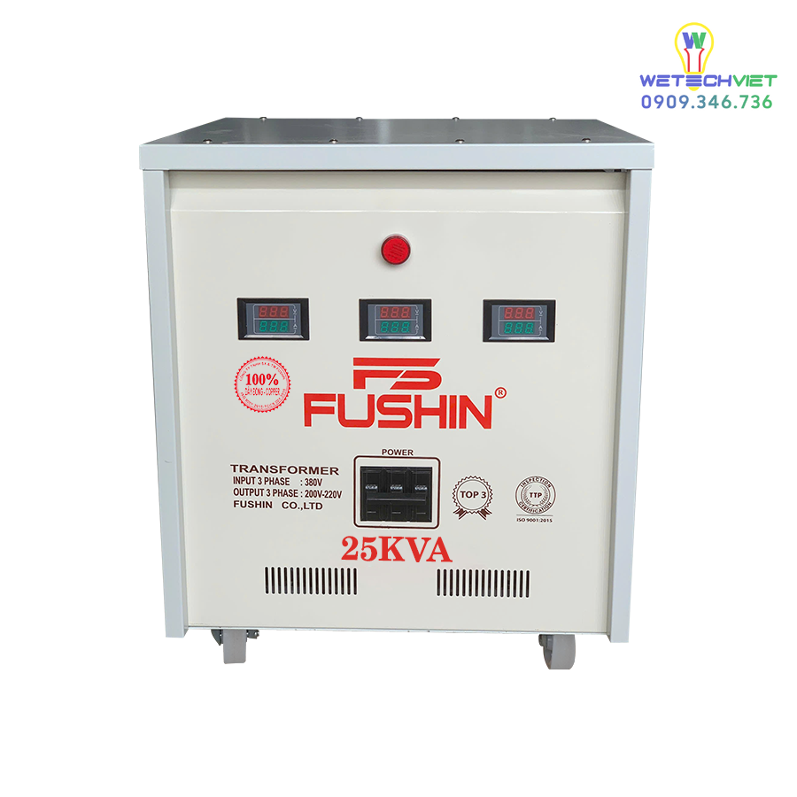 Biến Áp Tự Ngẫu 3 Pha 440V/220V 25Kva Fushin - Dây Đồng S.iicu3P-25K44/22 6 S.iicu3P-25K44/22