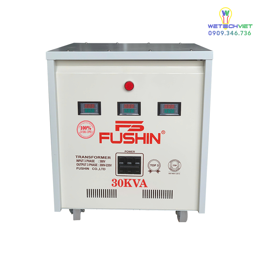 Biến Áp Tự Ngẫu 3 Pha 440V/220V 30Kva Fushin - Dây Đồng S.iicu3P-30K44/22 6 S.iicu3P-30K44/22
