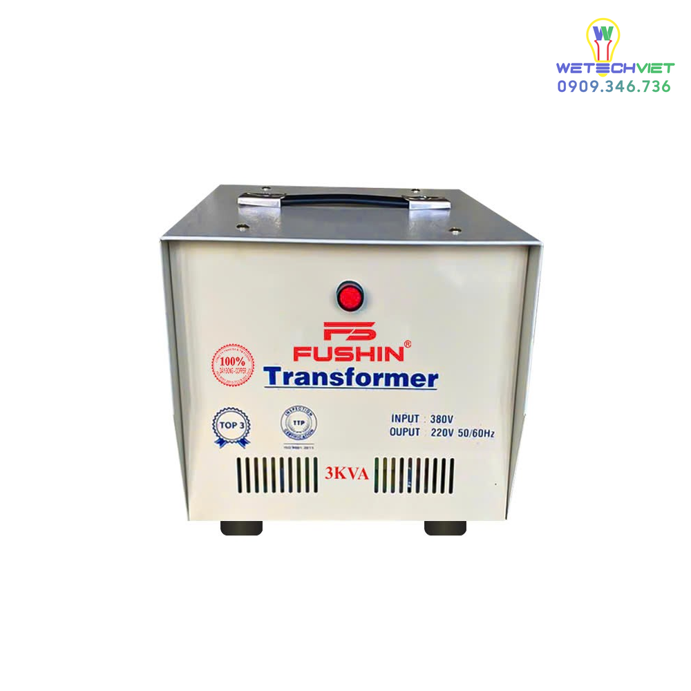 Biến Áp Tự Ngẫu 3 Pha 440V/220V 3Kva Fushin - Dây Đồng S.iicu3P-3K44/22 6 S.iicu3P-3K44/22