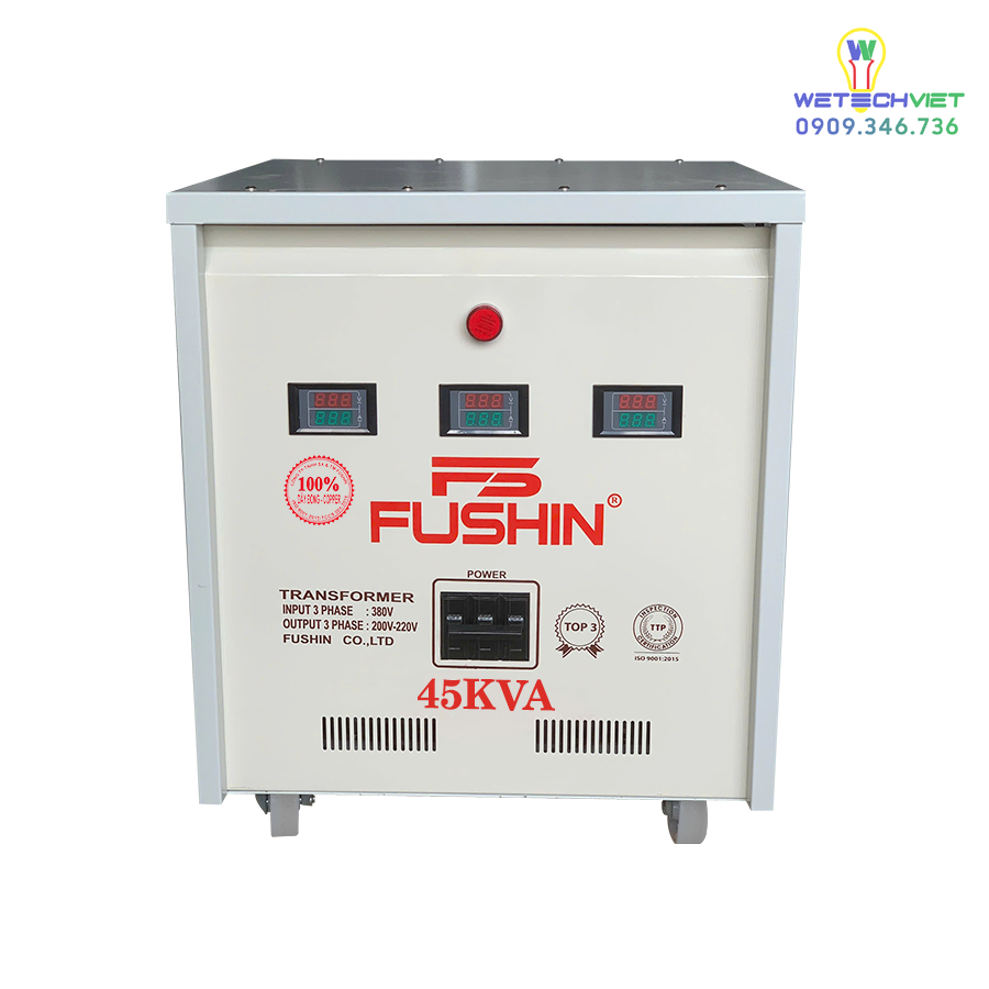 Biến Áp Tự Ngẫu 3 Pha 440V/220V 45Kva Fushin - Dây Đồng S.iicu3P-45K44/22 6 S.iicu3P-45K44/22