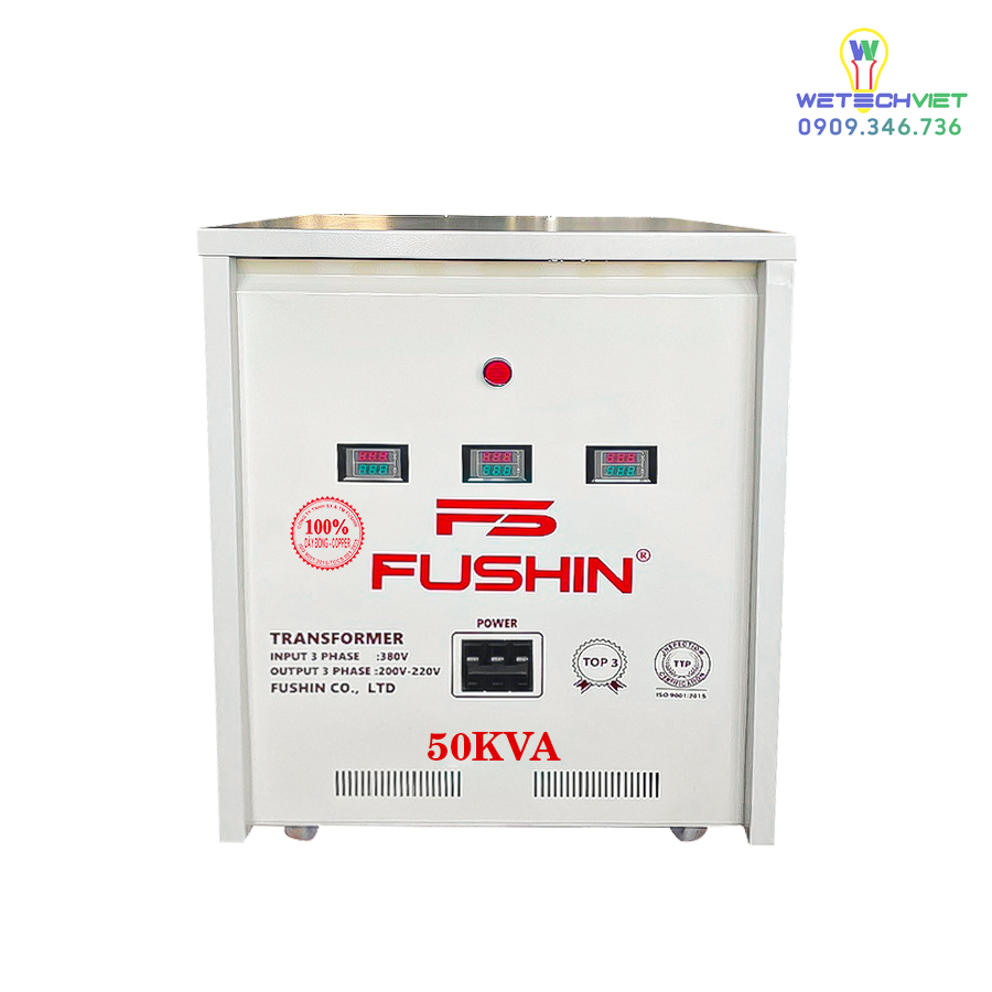 Biến Áp Tự Ngẫu 3 Pha 440V/220V 50Kva Fushin - Dây Đồng S.iicu3P-50K44/22 6 S.iicu3P-50K44/22