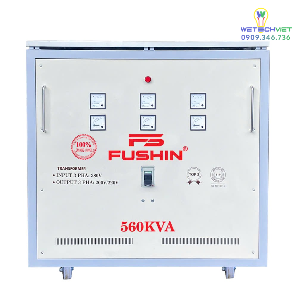 Biến Áp Tự Ngẫu 3 Pha 440V/220V 560Kva Fushin - Dây Đồng S.iicu3P-560K44/22 6 S.iicu3P-560K44/22