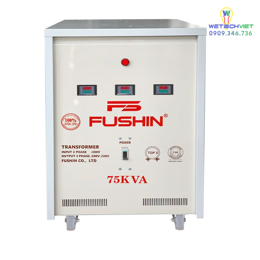 Biến Áp Tự Ngẫu 3 Pha 440V/220V 75Kva Fushin - Dây Đồng S.iicu3P-75K44/22 6 S.iicu3P-75K44/22
