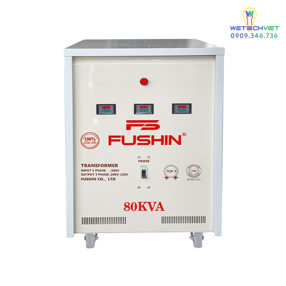 Biến Áp Tự Ngẫu 3 Pha 440V/220V 80Kva Fushin - Dây Đồng S.iicu3P-80K44/22 6 S.iicu3P-80K44/22
