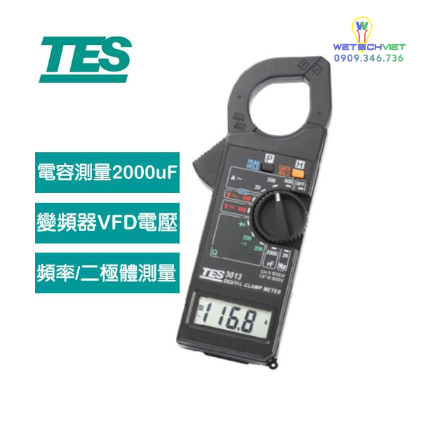 Ampe Kìm Ac, Dc Tes-3013 4 Ampe Kìm Ac, Dc Tes-3013 - Ảnh 2