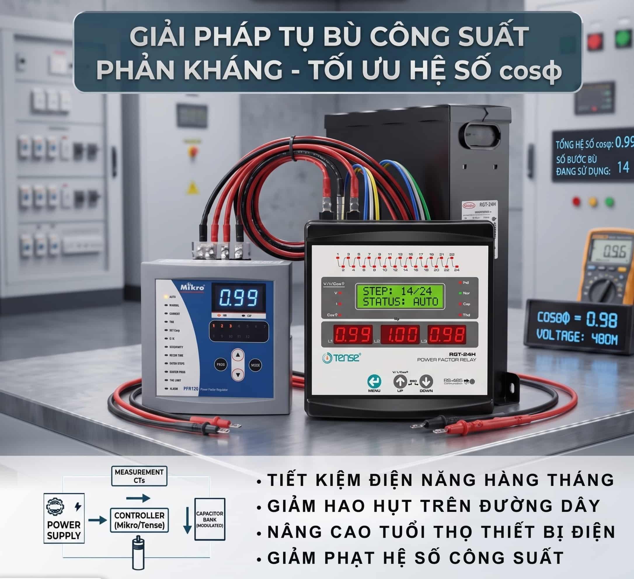 Tủ Bù Công Suất Phản Kháng Là Gì? Cấu Tạo, Nguyên Lý &Amp; Báo Giá 16 Bộ Điều Khiển Tự Động Trong Tủ Bù Công Suất Phản Kháng