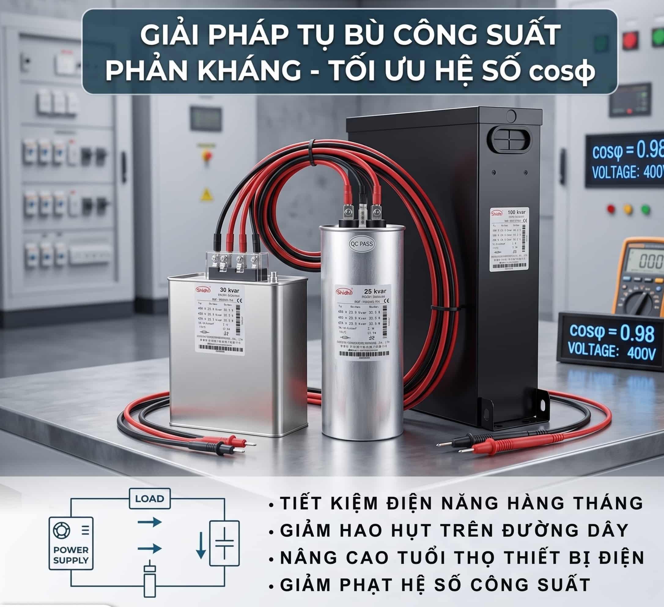 Tủ Bù Công Suất Phản Kháng Là Gì? Cấu Tạo, Nguyên Lý &Amp; Báo Giá 15 Tụ Bù Trong Tủ Bù Công Suất Phản Kháng