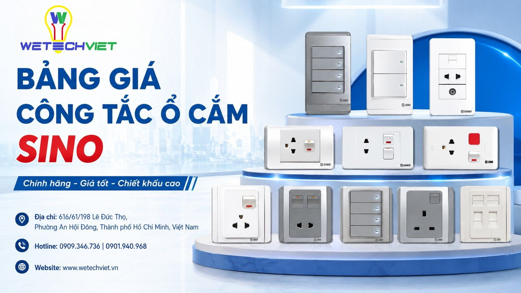 Bảng Giá Công Tắc Ổ Cắm Sino-Vanlock Mới Nhất