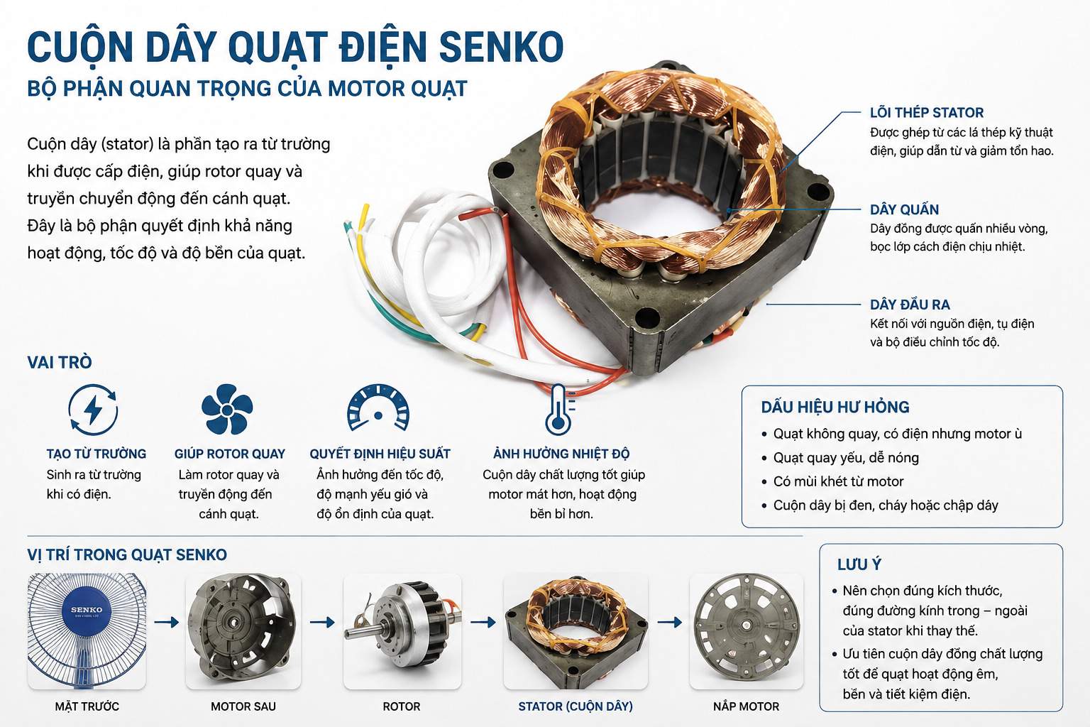 Cuộn Dây Quạt Điện Senko Bị Hỏng? Nguyên Nhân &Amp; Cách Khắc Phục 5 Giới Thiệu Về Cuộn Dây Quạt Điện Senko