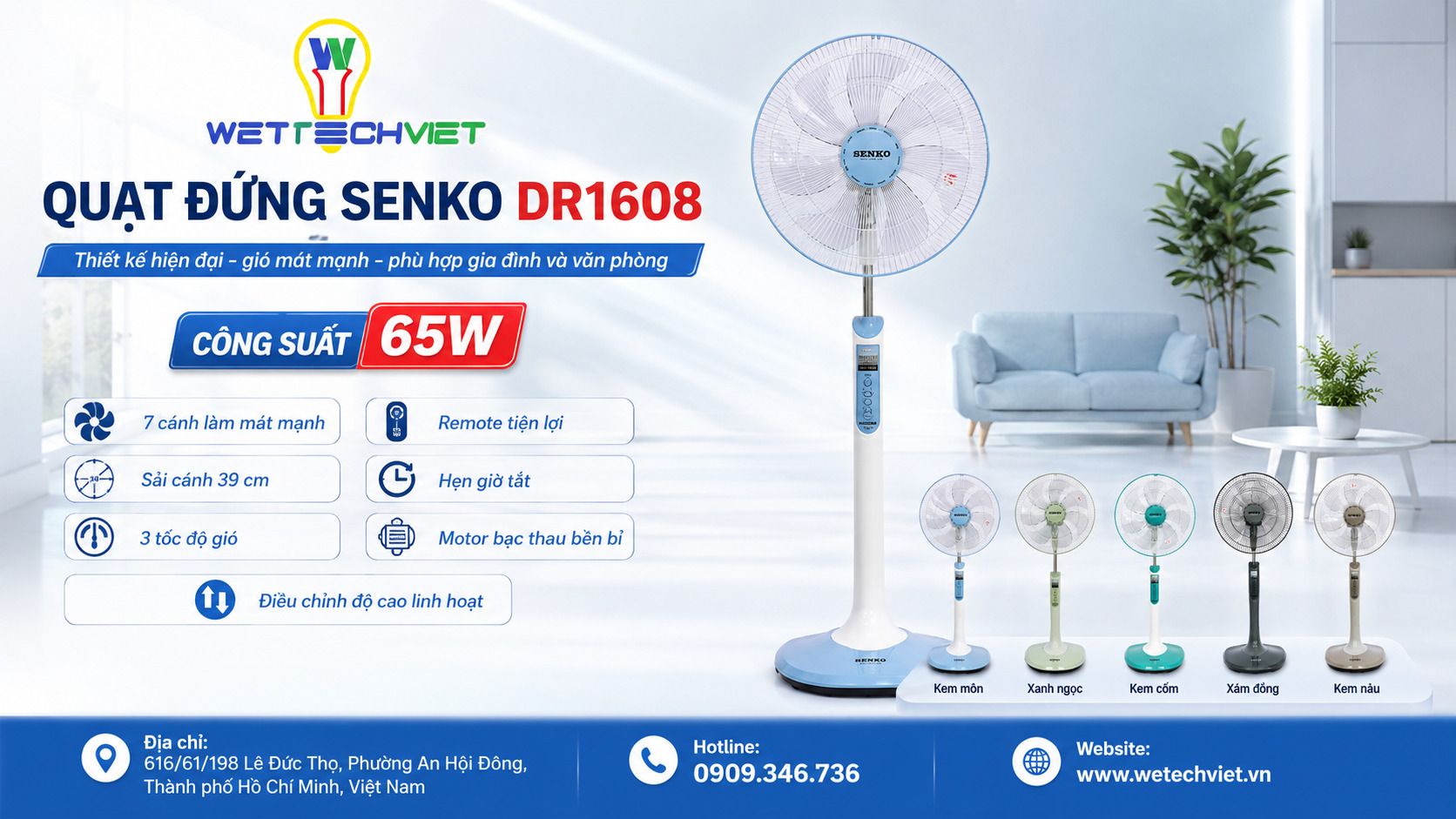 Công Suất Quạt Senko Bao Nhiêu W? Bảng Công Suất Chi Tiết Từng Loại 28 Công Suất Quạt Senko