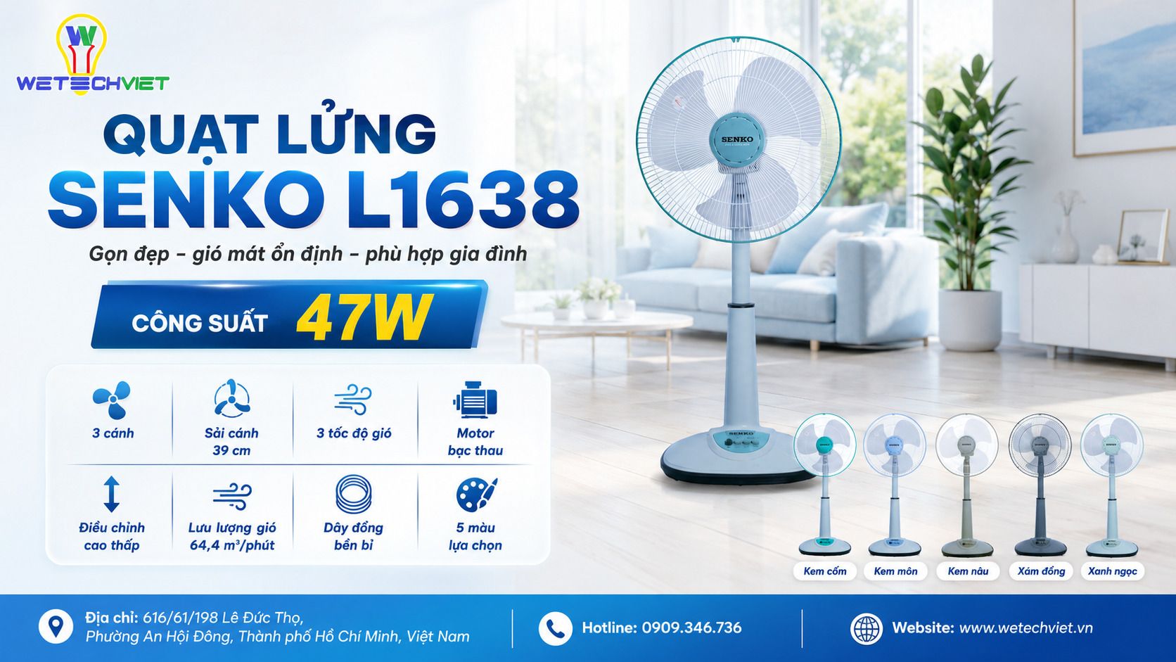 Công Suất Quạt Senko Bao Nhiêu W? Bảng Công Suất Chi Tiết Từng Loại 30 Công Suất Quạt Senko