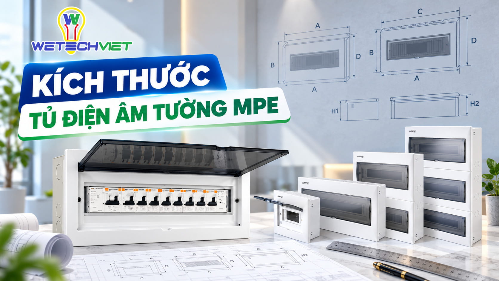 Kích Thước Tủ Điện Âm Tường Tiêu Chuẩn, Đầy Đủ Nhất 4 Kích Thước Tủ Điện Âm Tường Mpe