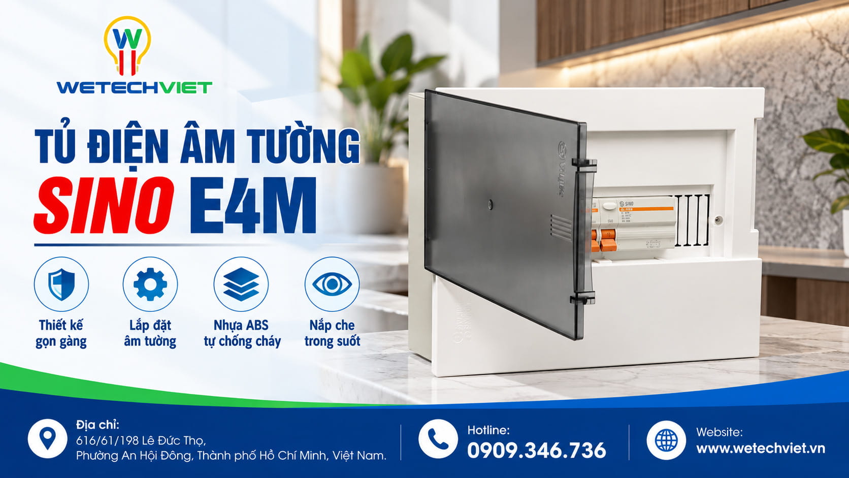Tủ Điện Âm Tường Sino Chính Hãng, Đa Dạng Mẫu Mã, Giá Tốt 17 Tủ Điện Âm Tường Sino E4M
